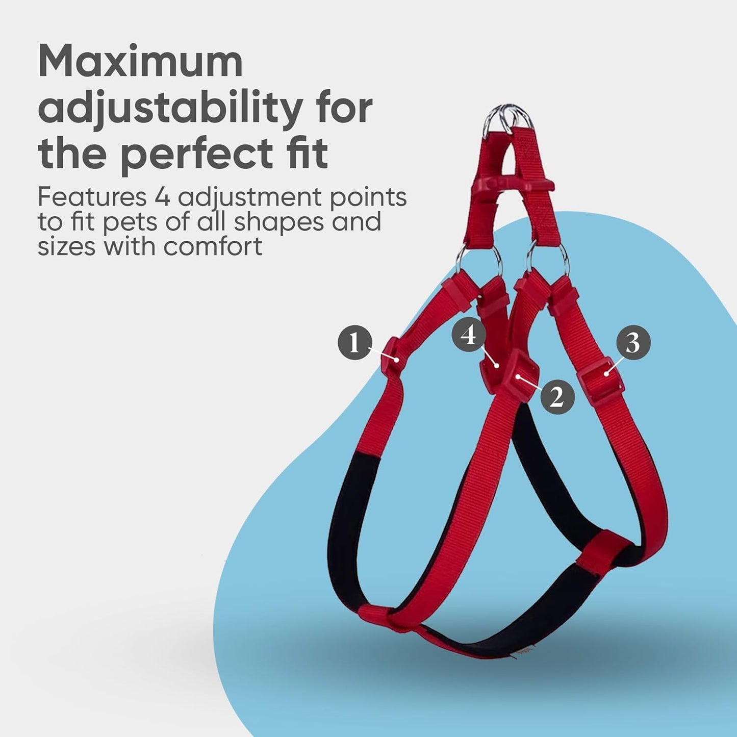 Comfort Webbing Ronin Dog Harness – Adjustable, Padded & Lightweight (Black, 3XL)