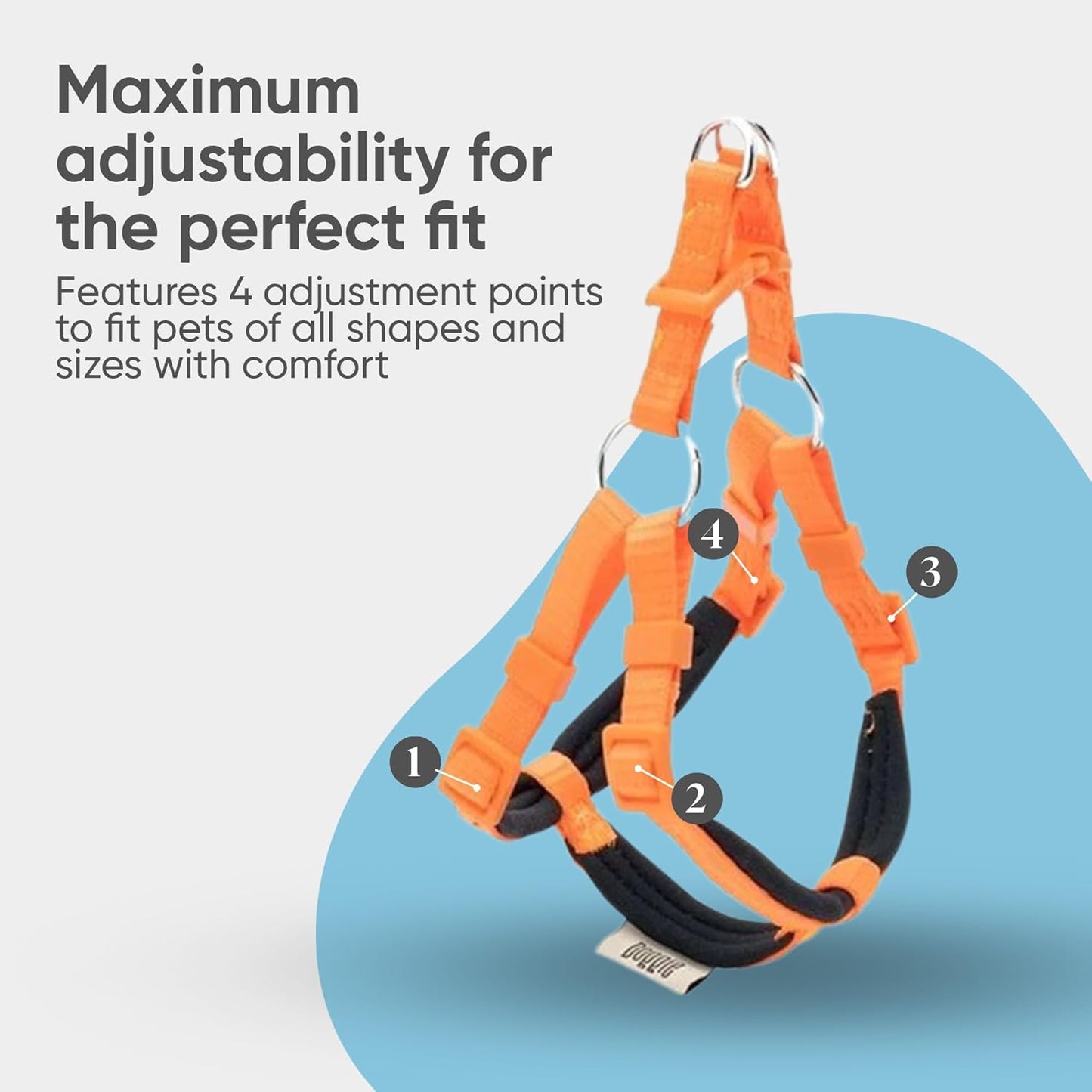 Comfort Webbing Ronin Dog Harness – Adjustable, Padded & Lightweight (Black, 3XL)