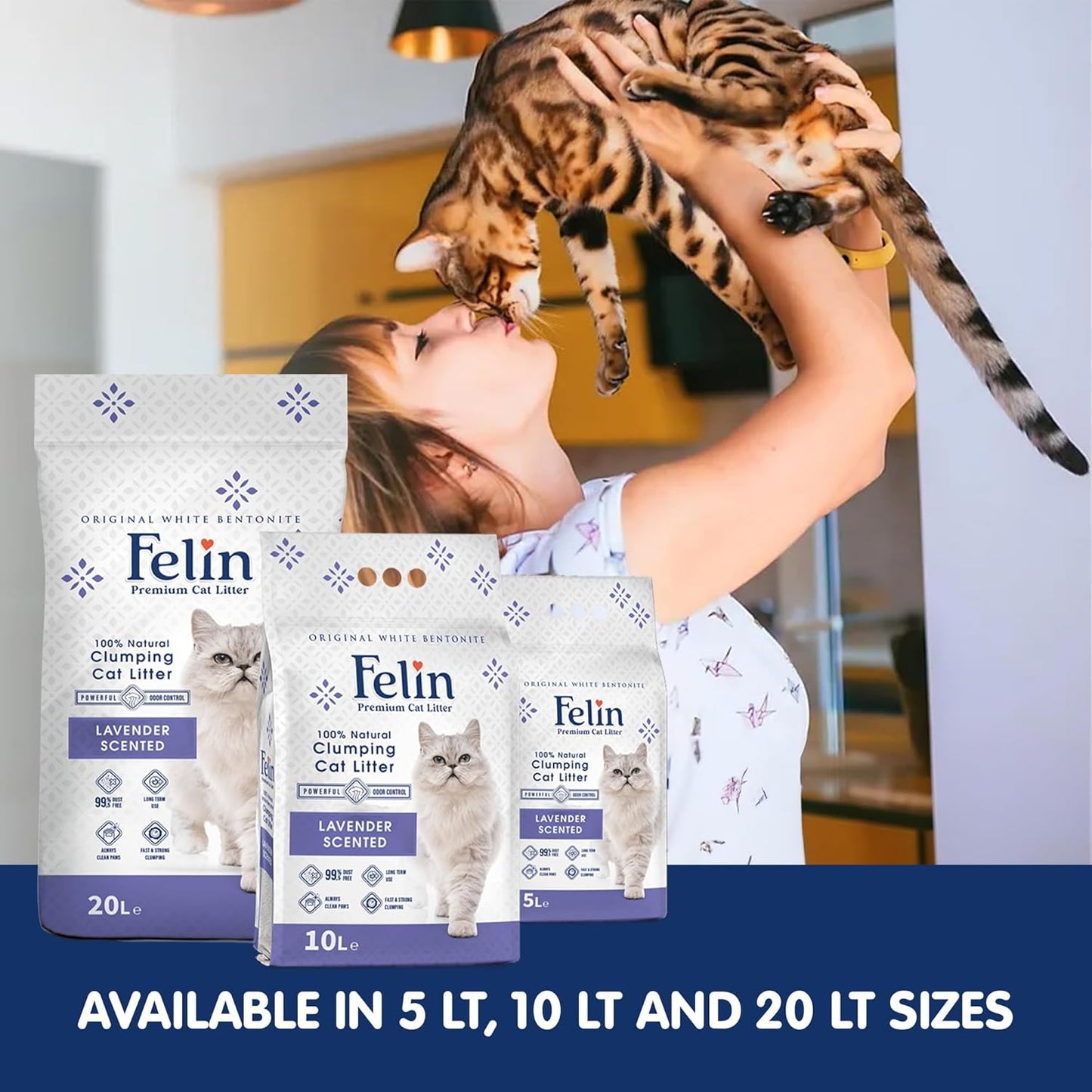 Felin Cat Litter – Natural Bentonite, Dust-Free, Clumping, 10L