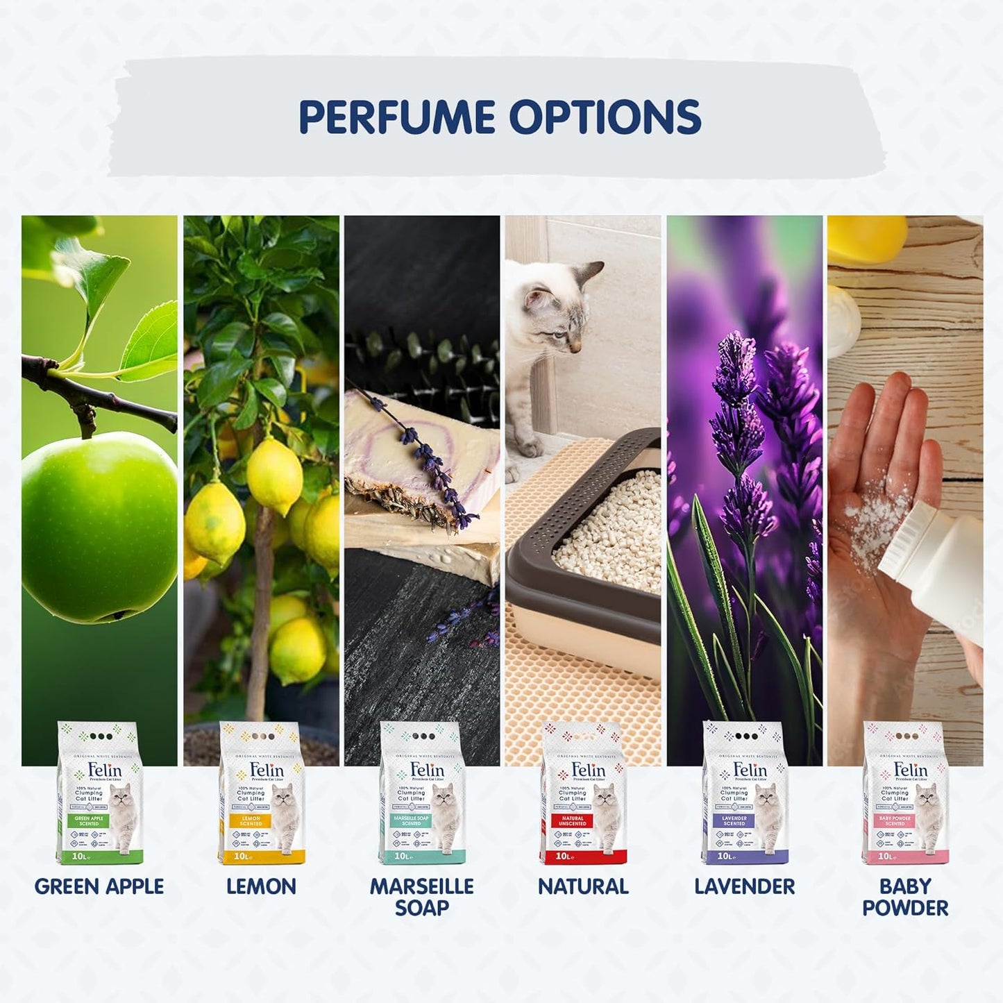 Felin Cat Litter – Natural Bentonite, Dust-Free, Clumping, 10L