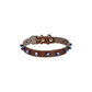 Leather Blue Bead Cat Collar with Metal Safety Buckle – Black (12–16 cm)